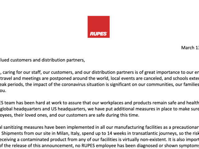 An Official Statement from RUPES to Our Customers